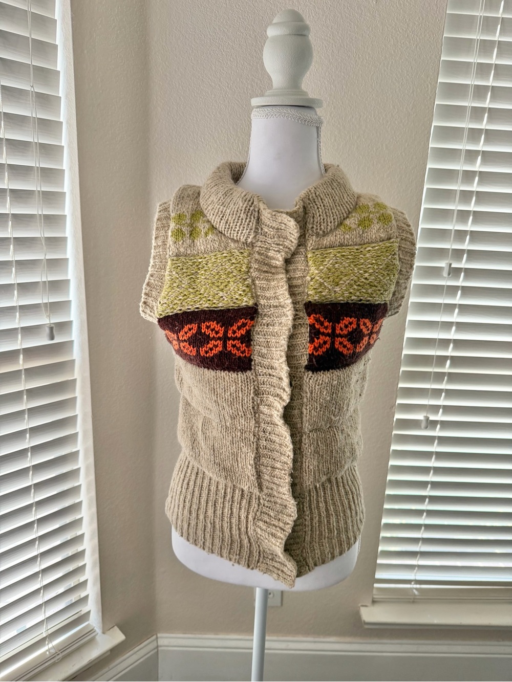 Free People Wool Blend Fair Isle Puffer
Sweater Vest Size XS